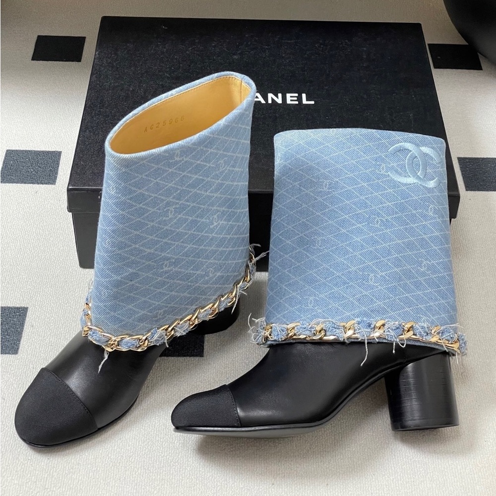 Chanel Blue and Black Women's Shoes - Picture 2 of 6